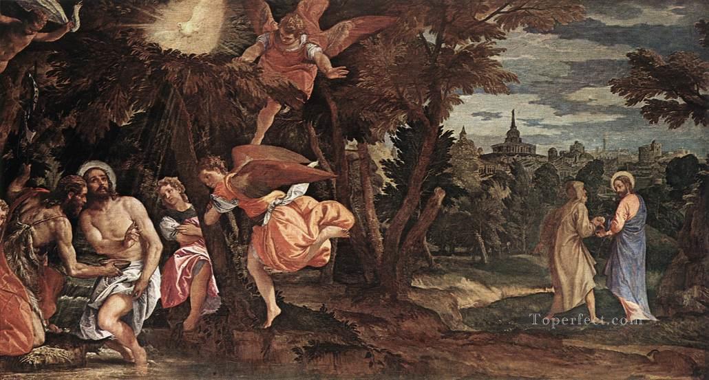 Baptism and Temptation of Ch Renaissance Paolo Veronese Oil Paintings